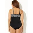 thumbnail image 3 of Swimsuits For All Women's Plus Size High Neck One Piece Swimsuit 12 Black White Dot, 3 of 4