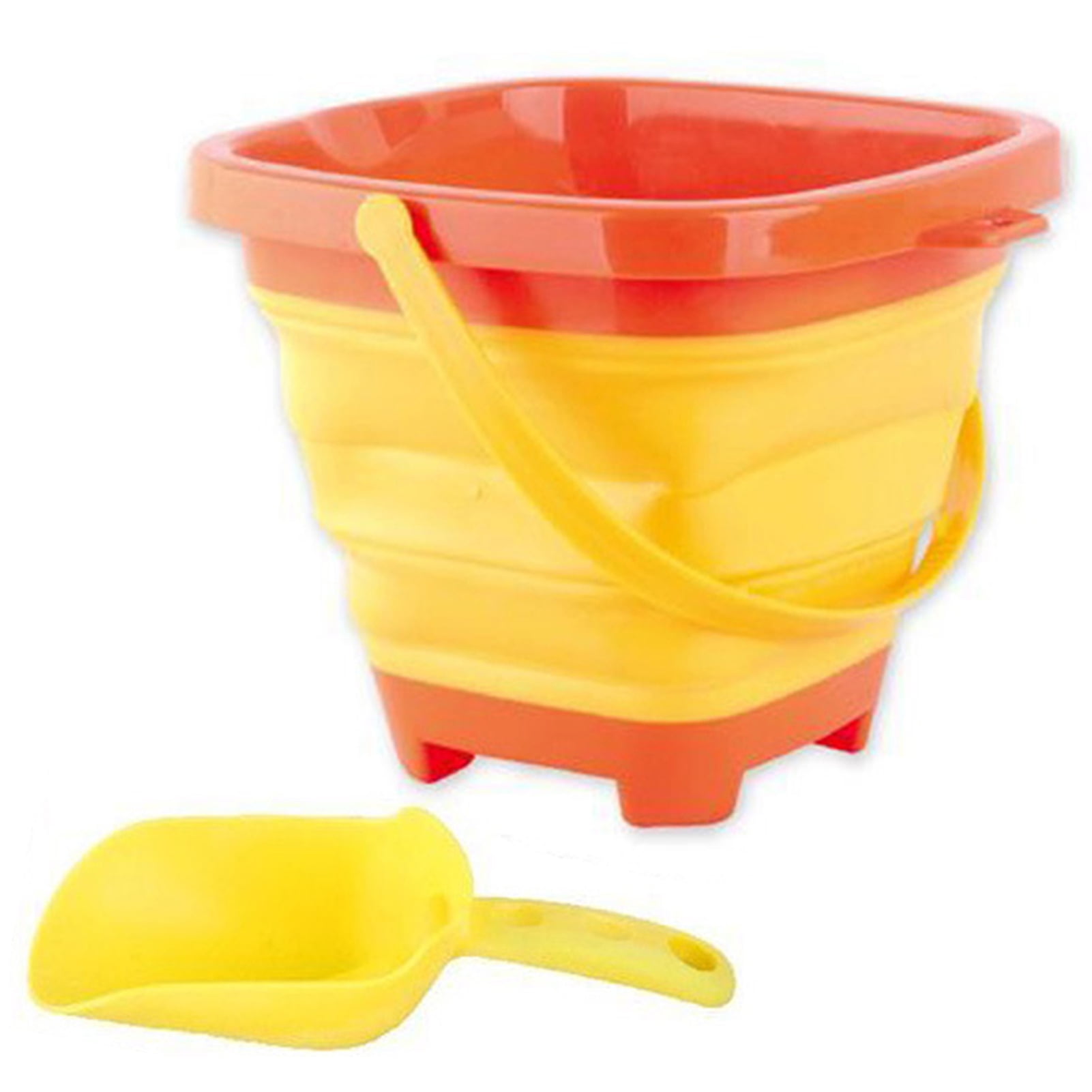 Temacd 1 Set Kids Beach Toy Set Collapsible Sand Bucket Plastic Shovel TwoPiece Playing Set