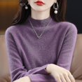 thumbnail image 3 of Chandail en Cachemire 100 % Laine pour Femmes Chandail Tricoté Col Manches Vêtements Chauds Hauts, 3 of 5