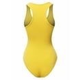 thumbnail image 3 of A2Y Women's Fashion Basic Premium Cotton Racerback Tank Body Suit Yellow S, 3 of 5