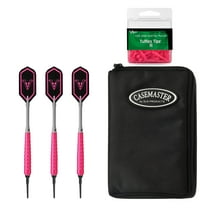 Viper V Glo Soft Tip 18gm Pink, Casemaster Select Black Nylon Dart Case, and Viper 2BA Tufflex Tips III- Neon Pink 100ct. Box