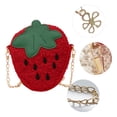 thumbnail image 3 of Bolso de fresa de dibujos animados Bolso de hombro para niños Bolso de Nochevieja Bolso bandolera de peluche, 3 of 6