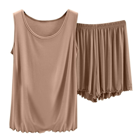 Mgmyaa Womens Pajama Sets 2 Piece Soft Sleepwear Short Sleeve Top and Bottom Set Nightwear for Women