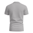 thumbnail image 5 of Mens Fashion Polo Shirts Cotton Classic Short Sleeve Thermal Button Shirt with Pocket Light Gray M, 5 of 5