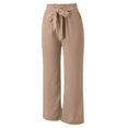 thumbnail image 5 of Clearance! Lisingtool Casual Pants for Women 2025 Trendy Women's Wide Leg Pants Lightweiht Adjustable Waist Bow Tie Loose Comfortable Casual Trousers With Pocket Khaki on Clearance, 5 of 9