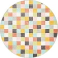 thumbnail image 2 of Unique Loom Whimsy Kids Collection Area Rug - Checks (7' 10" Round Multi/Blue), 2 of 9