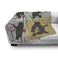 thumbnail image 3 of Bear Soft Flannel Fleece Blanket, Funny Frames in Drawing Style Mascot Hunter Biker Musician Travelling Grunge Display, Cozy Plush for Indoor and Outdoor Use, 70" x 90", Multicolor, by Ambesonne, 3 of 6
