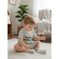 thumbnail image 6 of BemeyourBBs Toddler Baby Boys Summer Clothes Waffle Knit 2 Piece Outfits Excavator Truck Vehicles Embroidery Short Sleeve T Shirt Tops and Pockets Shorts Set, 6 of 9