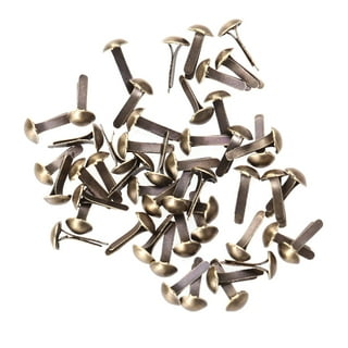 Royee 100 Pcs Mini Brads Fasteners Metal Plated Round Paper Fasteners Brass Pastel for Paper Craft Scrapbooking DIY Art Handmade Project Decorative