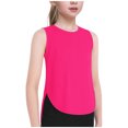 thumbnail image 2 of Tanghaowl T Shirts for Girls Kids Girls Summer Athletic Solid Color Tank Tops Split Curved Hem Sleeveless Shirts For Gym Yoga Running Shirts for Toddler Girls 6t, 2 of 5