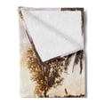 thumbnail image 2 of Hawaiian Soft Flannel Fleece Blanket, Home with Swimming Pool at Sunset Tropics Palms Private Villa Resort Scenic View, Cozy Plush for Indoor and Outdoor Use, 60" x 80", Orange Teal, by Ambesonne, 2 of 5