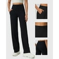 thumbnail image 5 of FITOP Yoga Pants Women Wide Leg Pants with Pockets High Waist Stretch Casual Soft Straight Leg Bottoms, 5 of 8