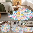 thumbnail image 5 of Round Area Rug 3 Ft, Easter Washable Non-Slip Circle Carpet for Living Room/Bedroom, Spring Country Colorful Eggs Flower Leaf Plant Low-Profile Small Floor Mats Collection Rugs for Indoor, 5 of 8