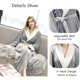 thumbnail image 2 of ZHAOCHENG Bata de baño larga para mujer, suave y cálida, de forro polar, bata de estar por casa, 2 of 5
