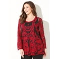 thumbnail image 4 of Catherines Women's Plus Size Embroidered Mesh Top, 4 of 4
