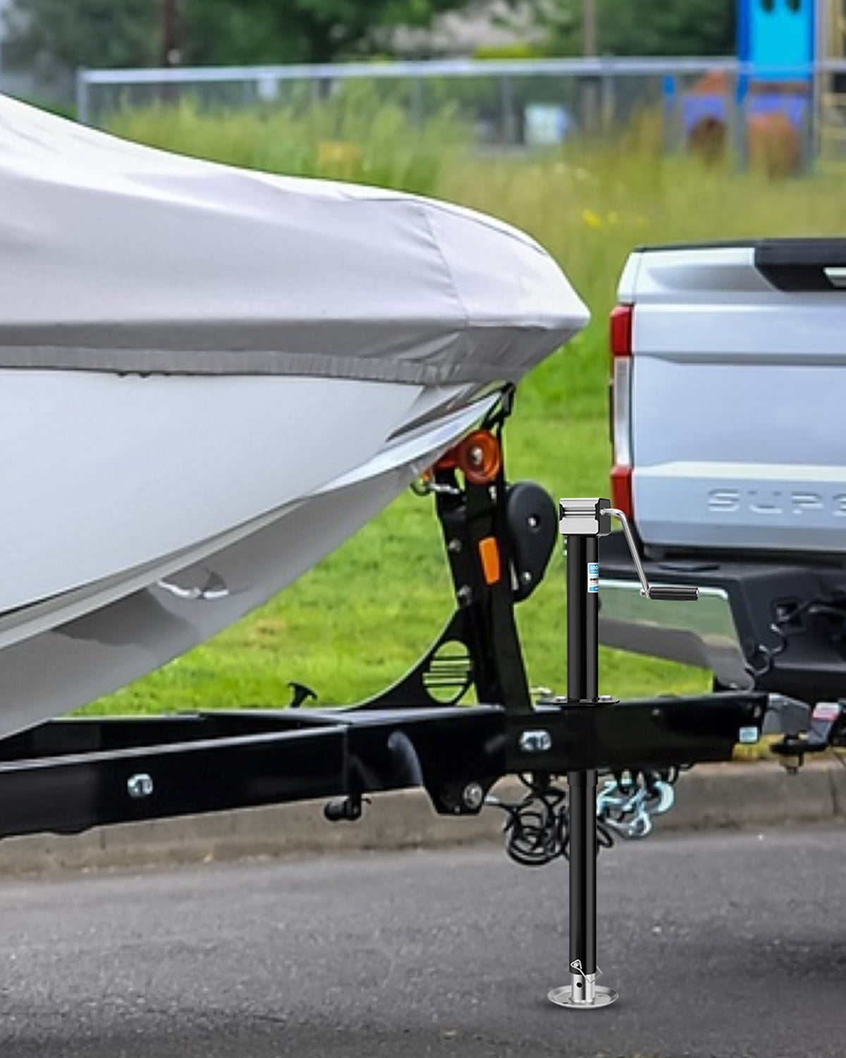 Kohree 5000lb A-Frame Trailer Jack, Trailer Stand with Handle & Rectangular Base, 15-inch Vertical Lift for RVs, Horse, Utility, and Yacht Trailers