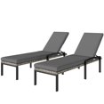 thumbnail image 1 of Set of 2 Outdoor Wicker Chaise Lounge Chairs with 5-Level Adjustable Backrest, Light Grey PE Rattan Sun Loungers with 2" Thick Cushions for Patio, Poolside, and Garden, 78.7" L, 1 of 7