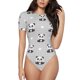 thumbnail image 1 of Balery Panda Bear Body de cuello redondo de manga corta para mujer Tops de manga corta Tops básicos-Medium, 1 of 7