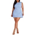 thumbnail image 3 of Laqbezok Women's Plus Size Sleeveless A-Line Mini Dress, Casual Round Neck Solid Color Sundress, Elegant Fit and Flare Cocktail Party Gown, 3 of 6