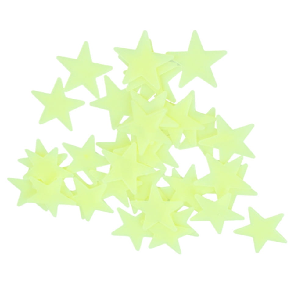 100pcs 3D Star Glow In The Dark Luminous Ceiling Wall Stickers Kids Baby Great 