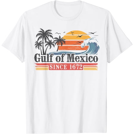 Gulf Of Mexico Since 1672 Never Forget Retro Vintage Beach T-Shirt