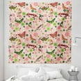 thumbnail image 1 of Nature Tapestry, Butterflies Flowers Shamrocks Vibrant Botanical Inspirational Print, Fabric Wall Hanging Decor for Bedroom Living Room Dorm, 5 Sizes, Lime Green Pale Pink, by Ambesonne, 1 of 1