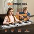 thumbnail image 3 of VEVOR 88 Key Folding Keyboard Piano Portable Foldable Piano Bluetooth MIDI White, 3 of 9