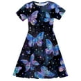 thumbnail image 5 of Hrsba Casual Dress for Girls,Toddler Kids Girls Cute Fashion Print Short Sleeve Stretchy Dress A Line Dress,Kids Summer Dress,Multicolor ,5 Years, 5 of 5