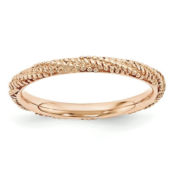 Sterling Silver Polished Rose Gold-Plated Ring
