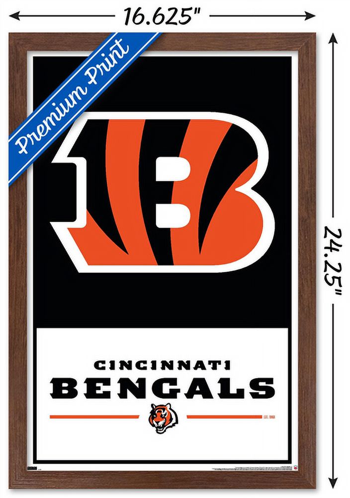 NFL Cincinnati Bengals - Logo 21 Wall Poster, 14.725" x 22.375", Framed
