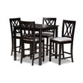 thumbnail image 1 of Baxton Studio Reneau Modern and Contemporary Gray Fabric Upholstered Espresso Brown Finished 5-Piece Wood Pub Set, 1 of 5