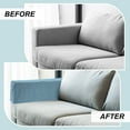 thumbnail image 4 of Funda de reposabrazos elástica de 4 piezas, funda de sofá y sillón de poliéster resistente al agua, gris claro, 4 of 6