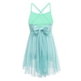 thumbnail image 2 of Miaeowve Girls Lyrical Ballet Dance Dress Sleeveless Shimmer Mesh Splice Tutu Skirted Leotard Dresses Dancewear Mint Green 8, 2 of 5