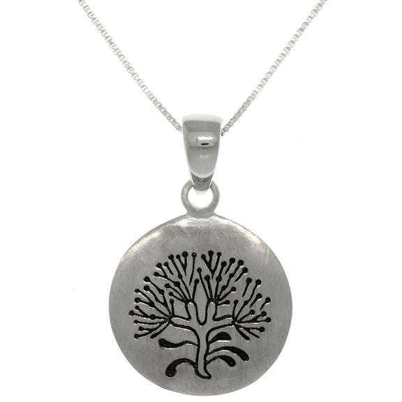 Jewelry Trends Sterling Silver Viking Tree of Life Pendant on 18 Inch Box Chain Necklace
