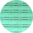 thumbnail image 1 of Ahgly Company Indoor Round Abstract Turquoise Blue Modern Area Rugs, 5' Round, 1 of 4