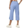 thumbnail image 2 of Xidunhg Women's Capri Pants Wide Leg Plus Size Lightweight Quick Dry Casual Summer Sweatpants Hiking Walking Blue 3XL, 2 of 10