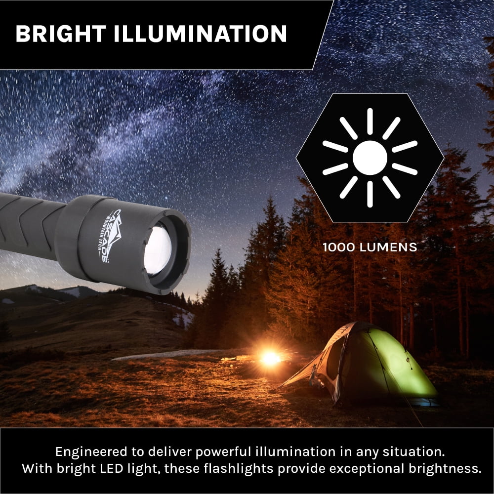 Cascade Mountain Tech LED 1000 Lumens Flashlight – Green