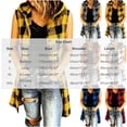 thumbnail image 3 of MaFYtyTPR Women Sleeveless Hooded Outerwear Plaid Button Down Long Vest Women's Fall Winter Fashion Mid Length Checkered Jacket A-White S, 3 of 6