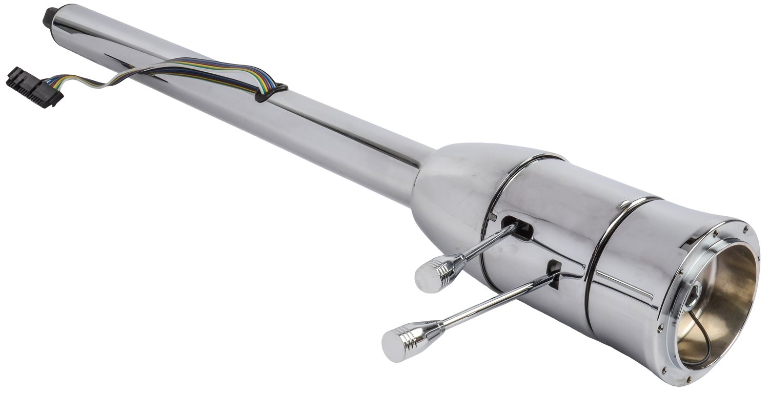 JEGS 70468 Universal Floor Shift Tilt Steering Column, Chrome, 2" Dia