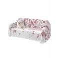 thumbnail image 2 of Pink Leaves Sofa Covers for 2-3 Cushion Couch L-Shaped Sectional, Summer Botanical Washable Sofa Covers Slipcover for Living Room Furniture, Couch Cover Blanket 71"x134", 2 of 9