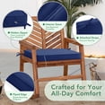thumbnail image 3 of Outdoor Chair Cushions Set of 4, Waterproof & Fade Resistant Seat Cushion for Patio Furniture - 18.5 x 16 x 2 Inch Chair Pads with Ties and Hidden Zipper, Navy Blue, 3 of 9