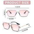 thumbnail image 2 of Gafas de sol cuadradas retras de la moda simple de las gafas de sol huecas del haz doble, hechas de PC, 2 of 5