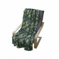thumbnail image 4 of Orchids Soft Flannel Fleece Throw Blanket, Island Theme Blooms with Palm and Banana Leaf Jungle Rainforest, Cozy Plush for Indoor and Outdoor Use, 50" x 60", Night Blue Fern Green, by Ambesonne, 4 of 6