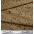 thumbnail image 2 of Soimoi Brown Velvet Fabric Check,Star & Paper Bird Art & Craft Print Fabric by the Yard 58 Inch Wide, 2 of 3