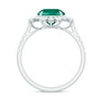 thumbnail image 2 of Rosec Jewels Nature Inspired Floral Ring, Created Emerald Ring with Moissanite Halo - 3.25 CT, 10K White Gold, US 4.00, 2 of 9