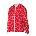 thumbnail image 2 of Pofeuu Red Love Heart Print Sun Protection Outdoor Lightweight Full Zip UV Cooling Hoodie Long Sleeve Summer Clothing for Outdoor Hiking-X-Large, 2 of 5