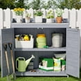 thumbnail image 2 of Lofka Outdoor Storage Cabinet, Outdoor Potting Bench Table Waterproof Fir Wood for Yard, Garden, Gray, 2 of 11