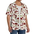 thumbnail image 4 of Xecao offers the Mushroom for Men's Casual Short-sleeved Shirt, a button-up collared shirt with a pocket, perfect for beach vacations and yacht travel in the Medium size., 4 of 7