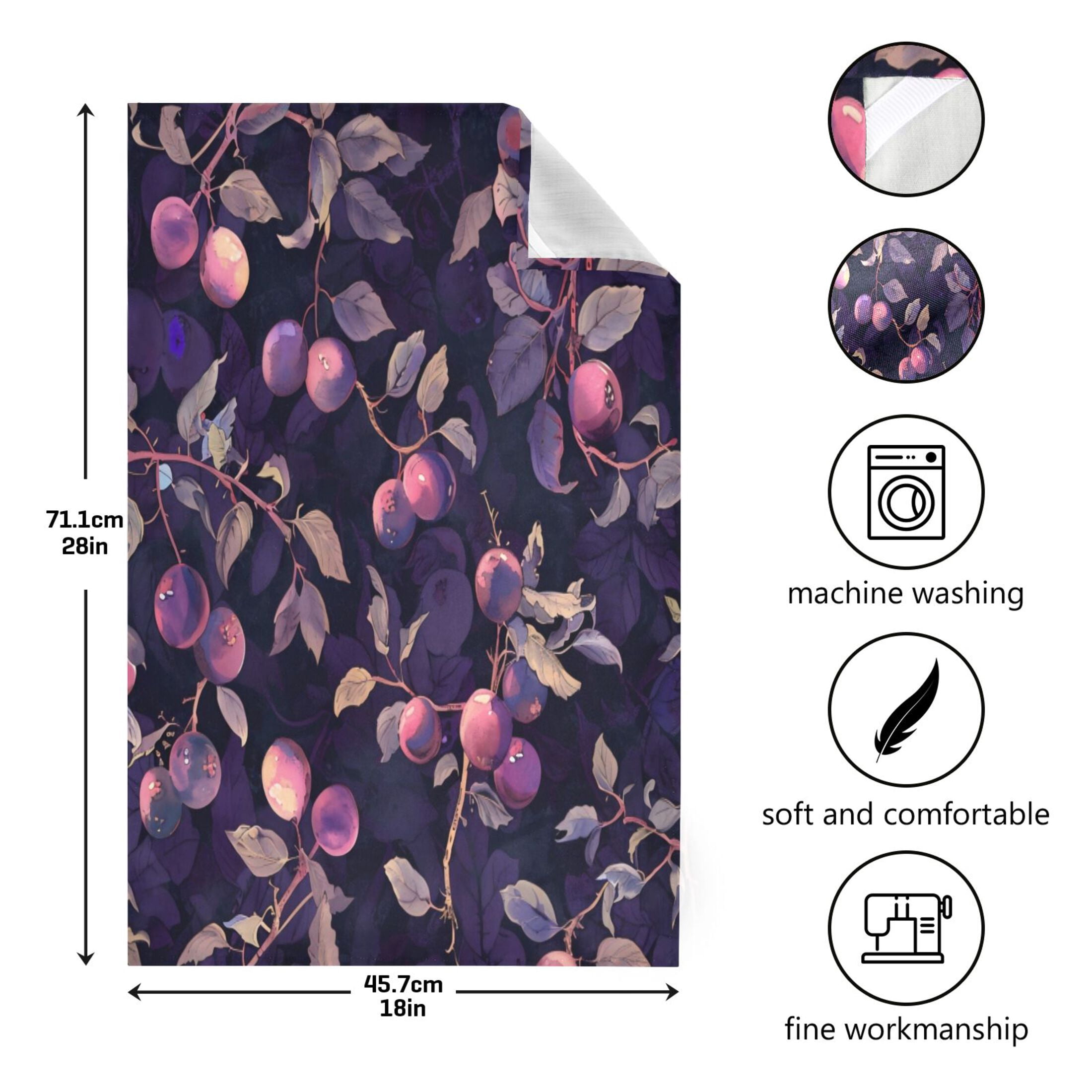 Kitchen Towel 28x18 Inches x6，Plate Towel, Decorative Towel, Napkin, Tea Towel Tea Towels For Kitchen Dish Cloths & Dish Towels Purple Plum