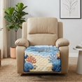 thumbnail image 4 of Kuiaobaty Turtle Sailboat Coral Print Recliner Sofa Cushion Slipcover, Armless Anti-Slip Reclining Chair Cover, Washable Quilted Furniture Protector, Home Decor, 4 of 7